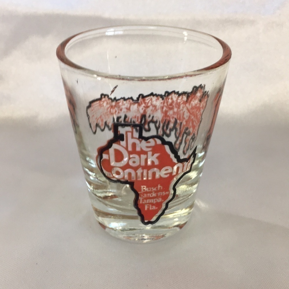 Vintage Busch Gardens Tampa The Dark Continent Shot Glass | Retro Souvenir